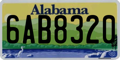 AL license plate 6AB8320