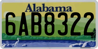 AL license plate 6AB8322