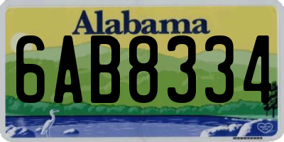 AL license plate 6AB8334