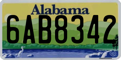 AL license plate 6AB8342