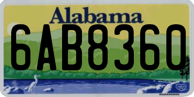 AL license plate 6AB8360