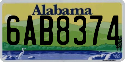 AL license plate 6AB8374