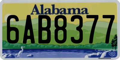 AL license plate 6AB8377
