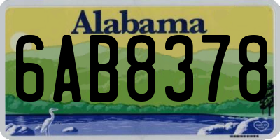 AL license plate 6AB8378
