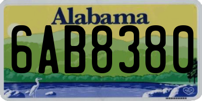 AL license plate 6AB8380