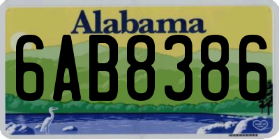 AL license plate 6AB8386
