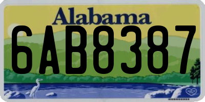 AL license plate 6AB8387