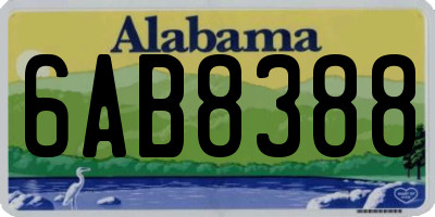 AL license plate 6AB8388