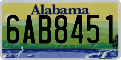 AL license plate 6AB8451