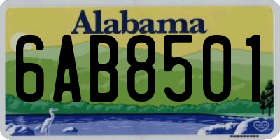 AL license plate 6AB8501