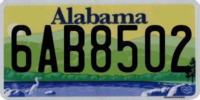 AL license plate 6AB8502