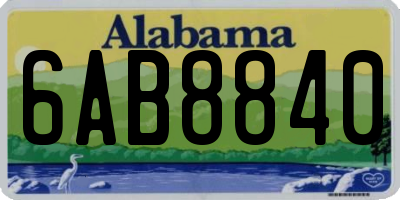 AL license plate 6AB8840