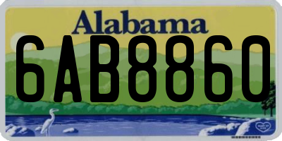 AL license plate 6AB8860