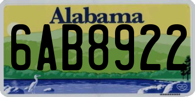 AL license plate 6AB8922