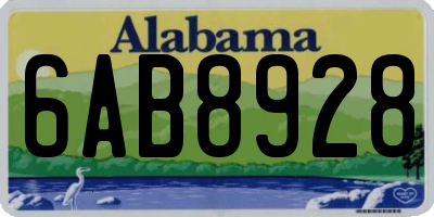 AL license plate 6AB8928