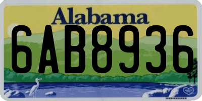 AL license plate 6AB8936
