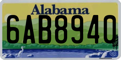 AL license plate 6AB8940