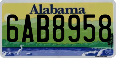 AL license plate 6AB8958