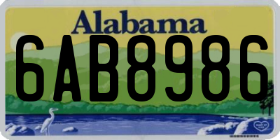 AL license plate 6AB8986