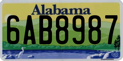 AL license plate 6AB8987