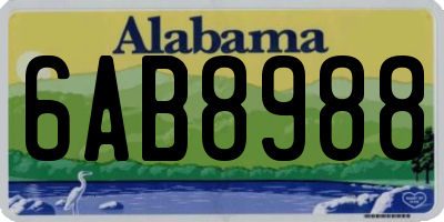 AL license plate 6AB8988