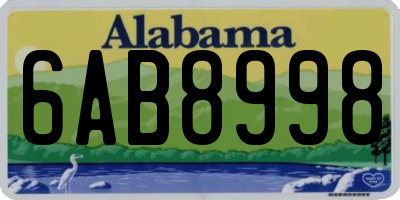 AL license plate 6AB8998