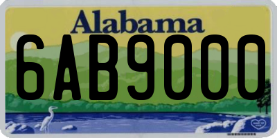 AL license plate 6AB9000