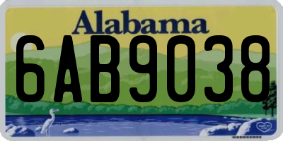 AL license plate 6AB9038