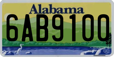 AL license plate 6AB9100