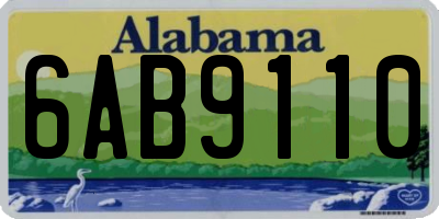 AL license plate 6AB9110