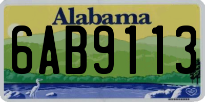 AL license plate 6AB9113