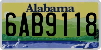 AL license plate 6AB9118