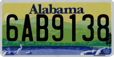 AL license plate 6AB9138