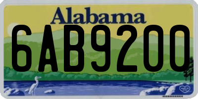 AL license plate 6AB9200