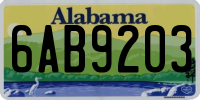 AL license plate 6AB9203