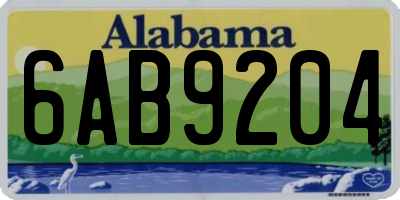 AL license plate 6AB9204