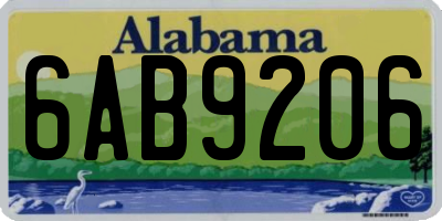 AL license plate 6AB9206