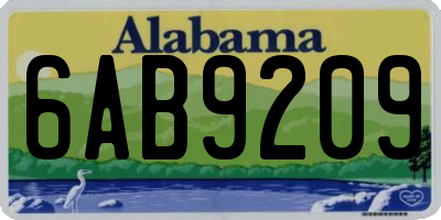 AL license plate 6AB9209