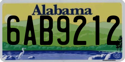 AL license plate 6AB9212