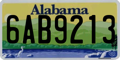 AL license plate 6AB9213