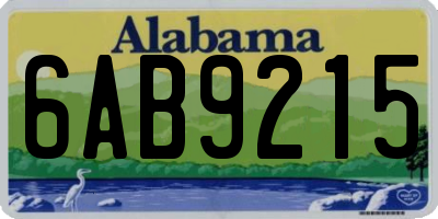 AL license plate 6AB9215