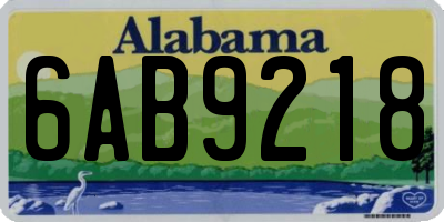 AL license plate 6AB9218