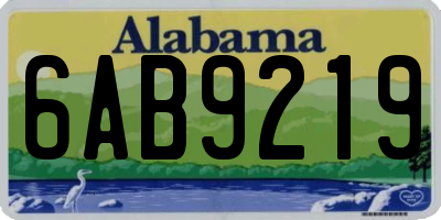 AL license plate 6AB9219