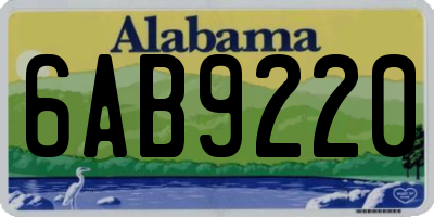 AL license plate 6AB9220