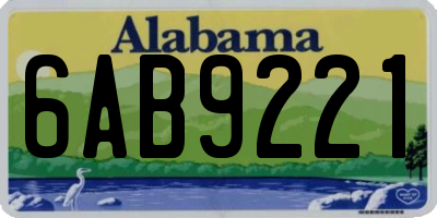 AL license plate 6AB9221
