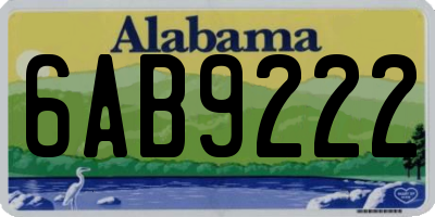 AL license plate 6AB9222