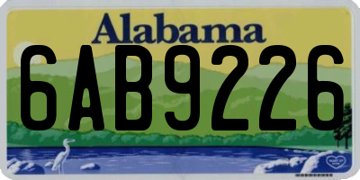 AL license plate 6AB9226