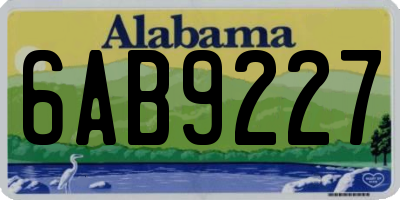 AL license plate 6AB9227