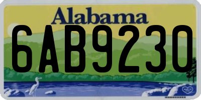AL license plate 6AB9230