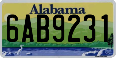 AL license plate 6AB9231